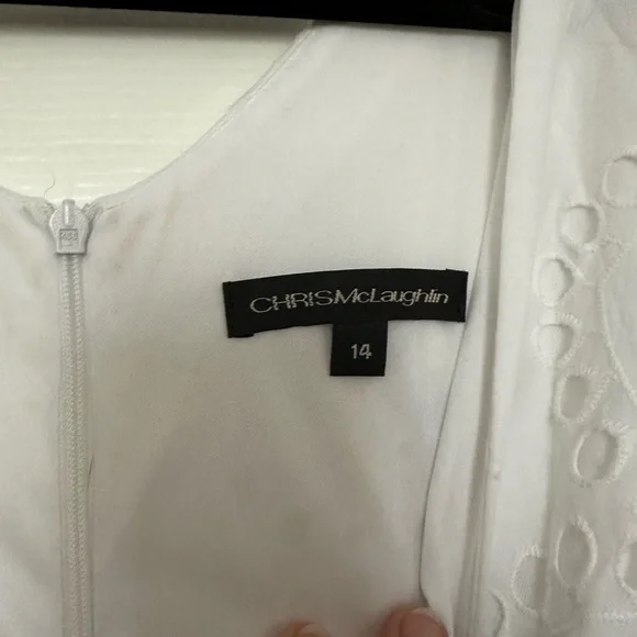 EUC Elegant White Eyelet Dress - Picture 4 of 7